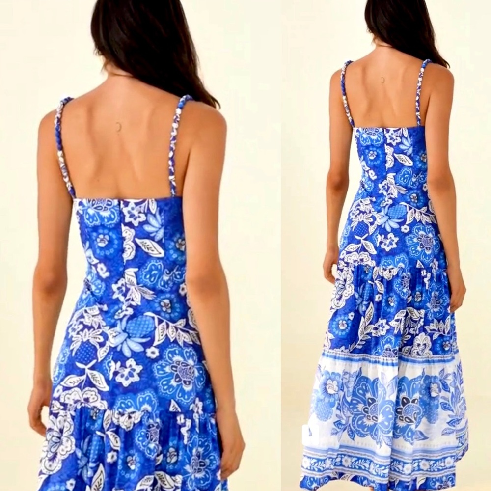 🌺🎉HP🎉🌺 NWT Anthropologie Farm Rio Full Of Flowers Sweetheart Midi Dress - Picture 6 of 16